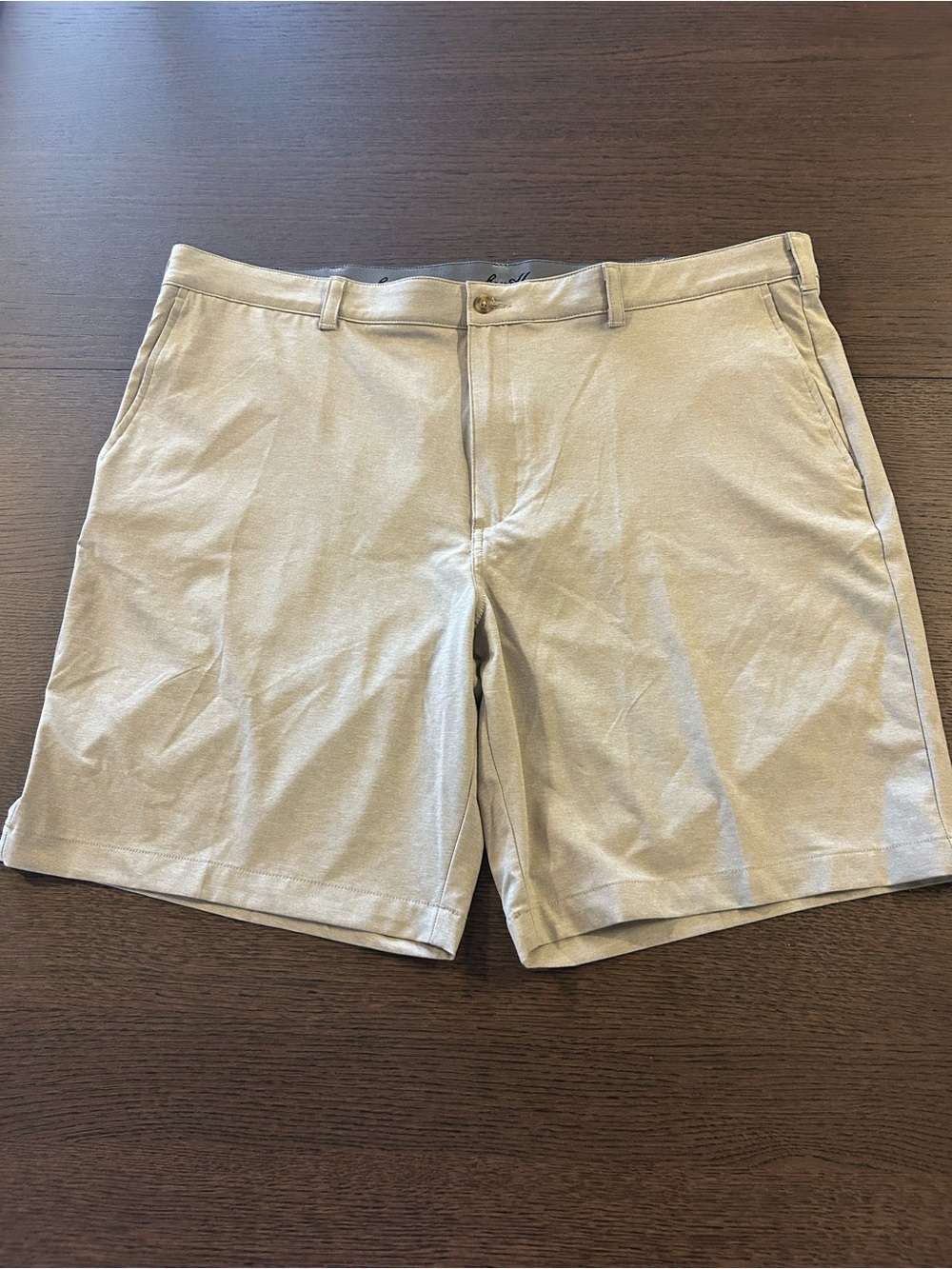 Ben Hogan Men's Beige Short Flat-Front Lightweight Pockets Chino Size 42